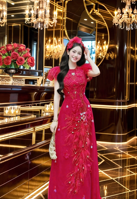 ✨ RED AO DAI – LUCKY ENERGY FOR THE NEW YEAR